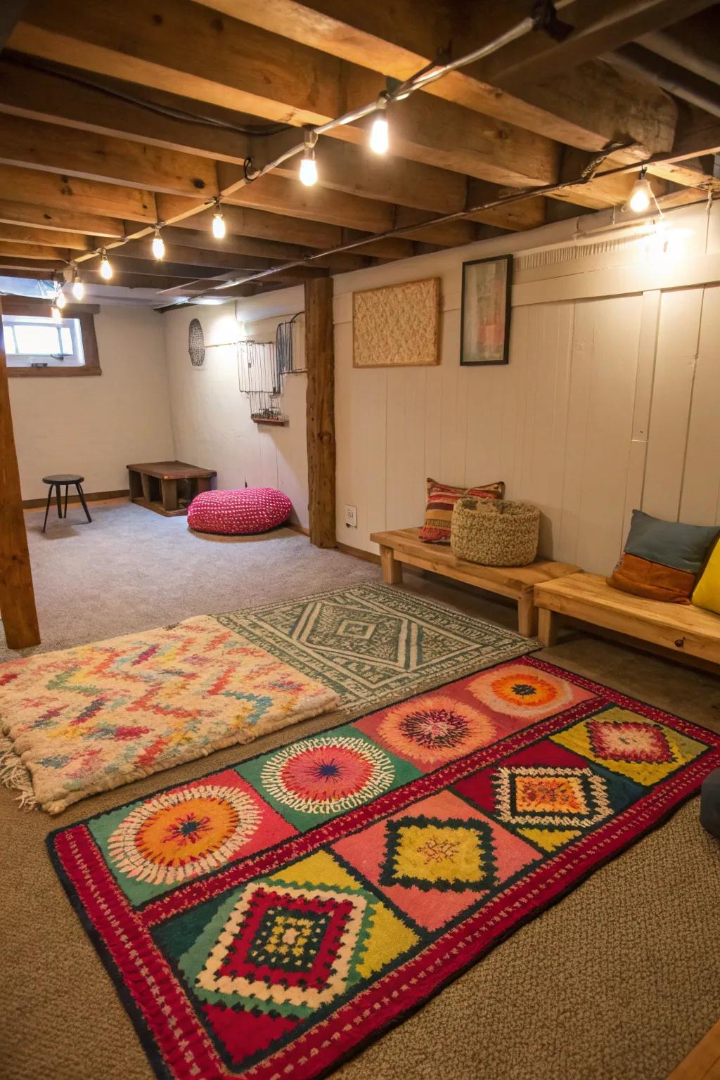 Define spaces with rugs.
