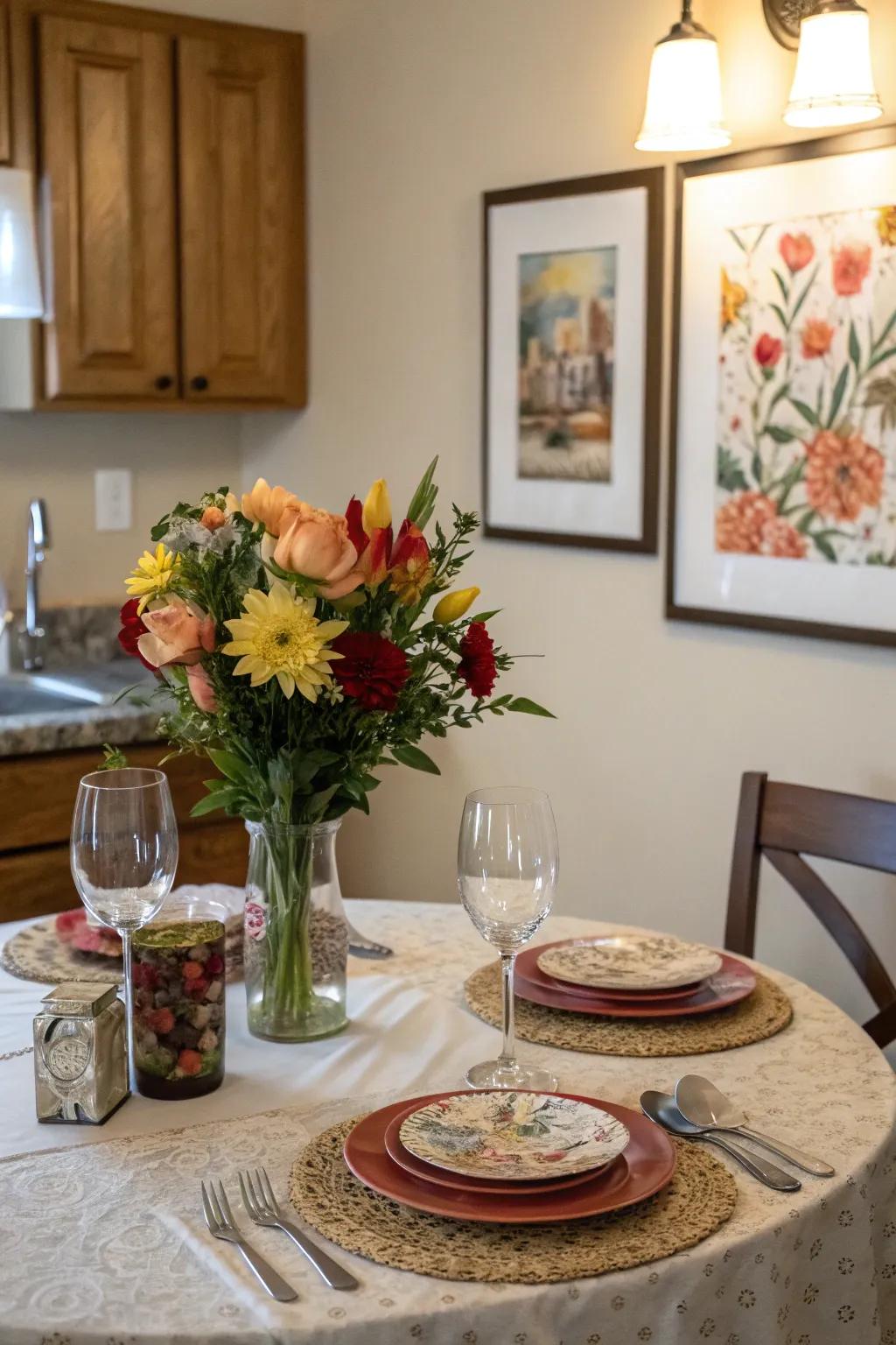 Decorative highlights bring personality to the space.
