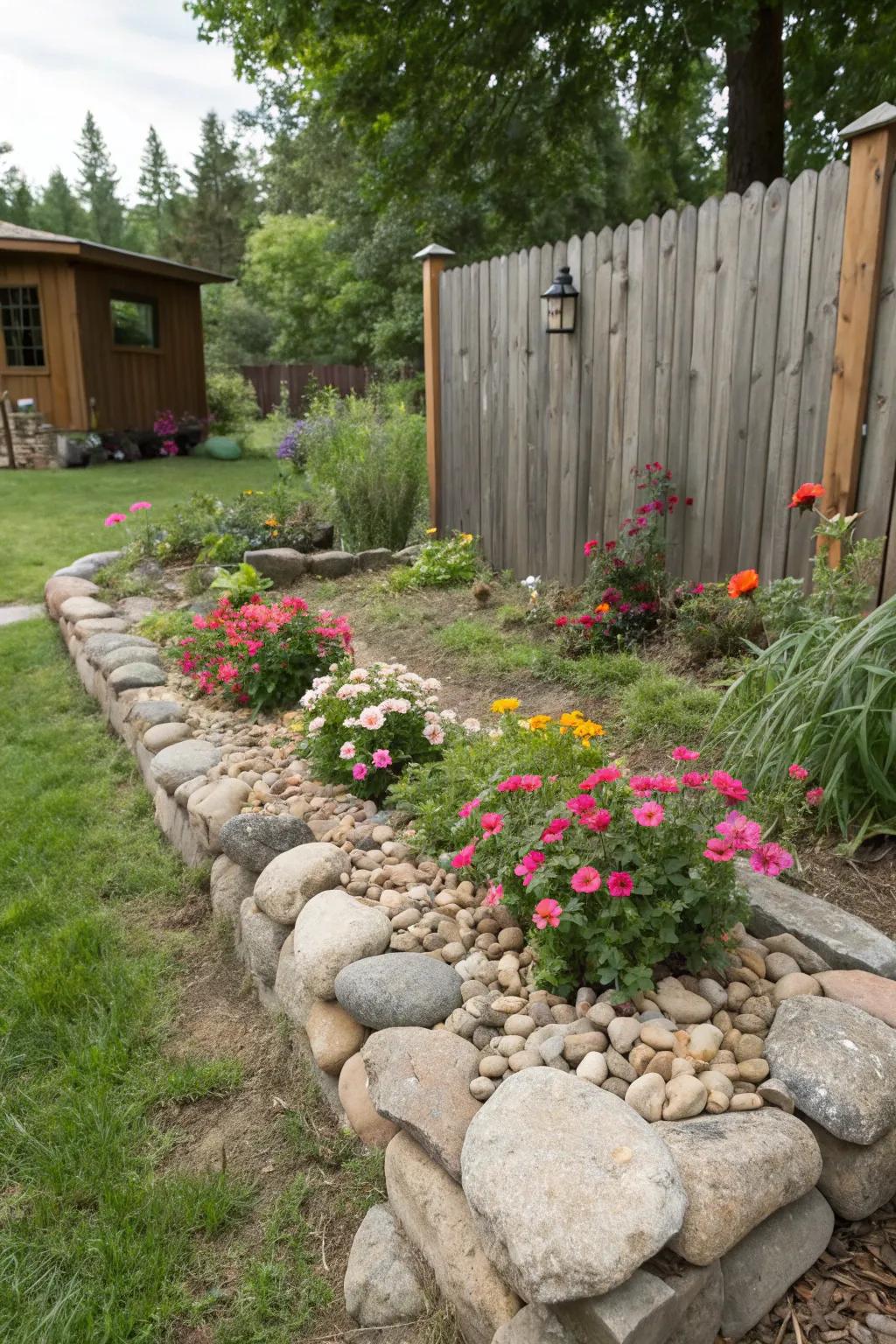 Conceive a natural visage with stone or timber trims.
