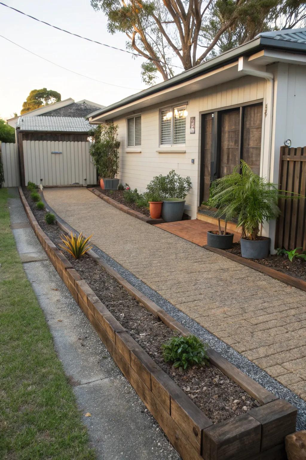 Recycled materials bring character and sustainability to your parking space.