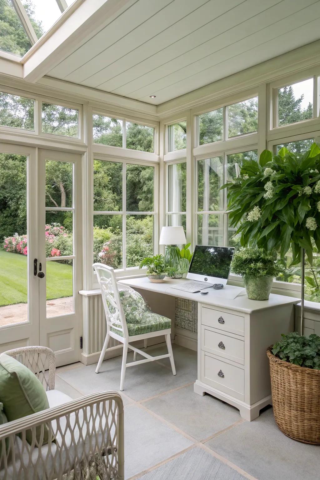 Soft shades for a calming workspace.
