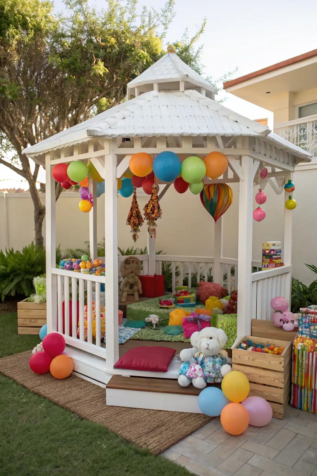 Delight the little ones using a pavilion play area.