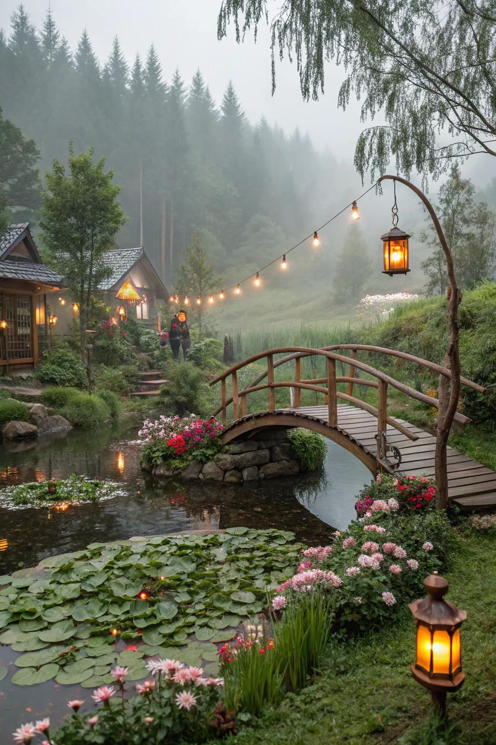 Playful elements transform your pond into a fairytale fantasy.