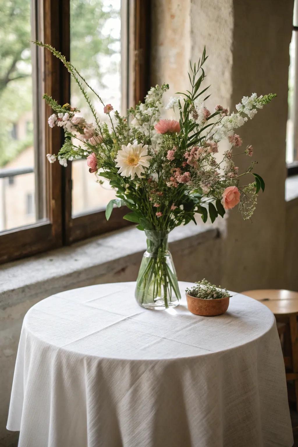 Simple table displays improve a space's elegance without overwhelming it.