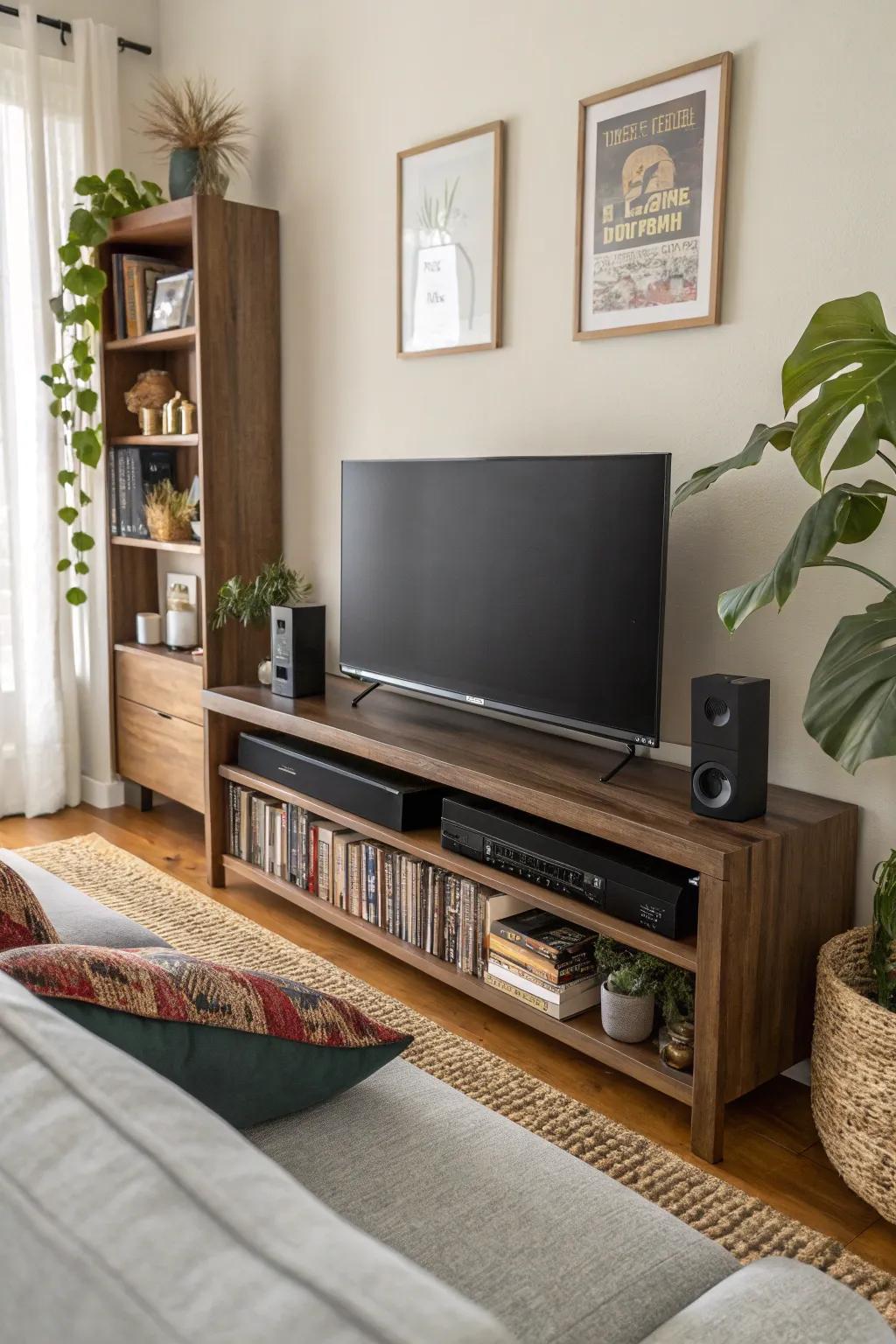 Corner-affixed audio enhancer