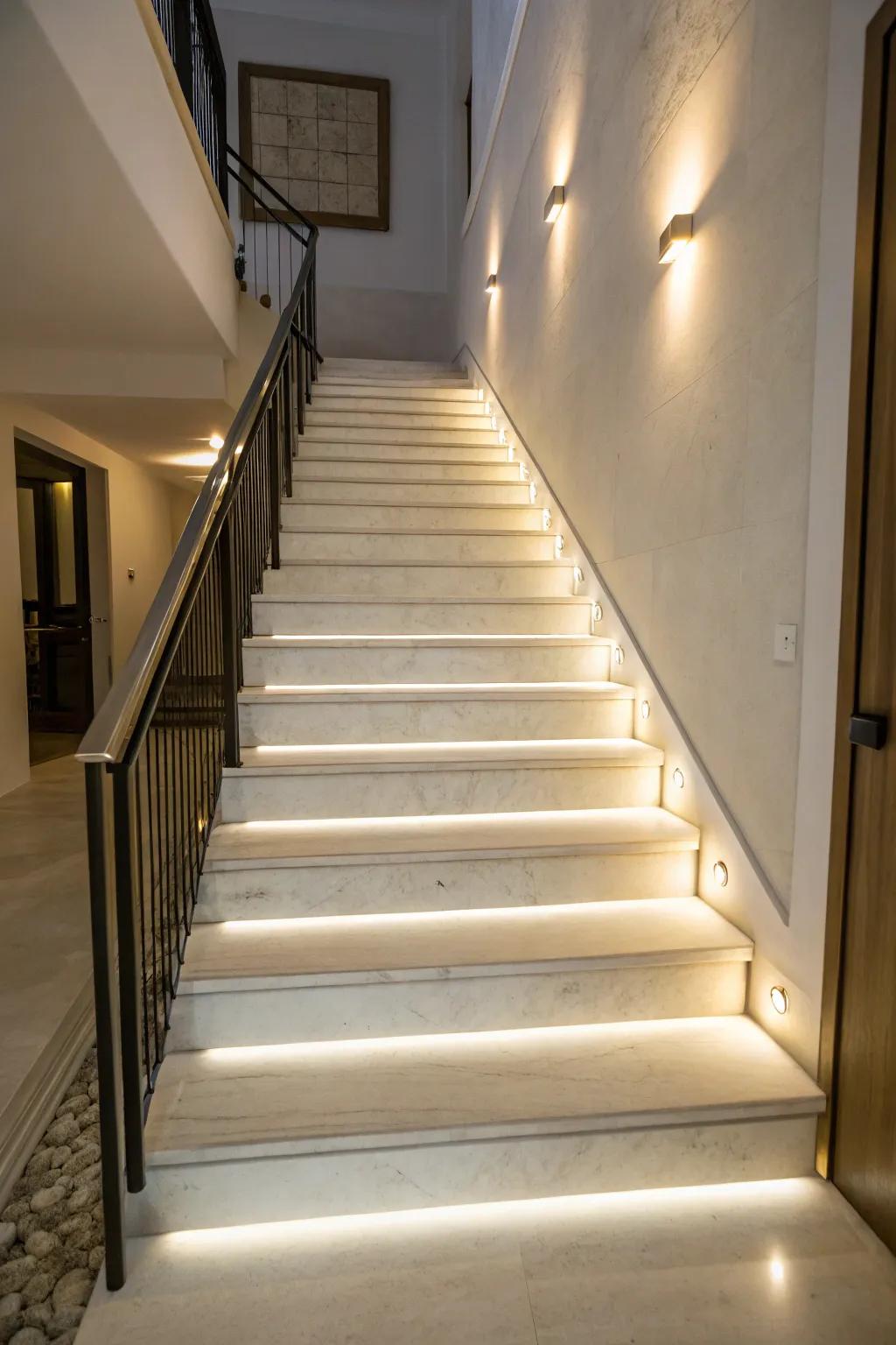 Minimalist lighting delivers a refined and straightforward design.