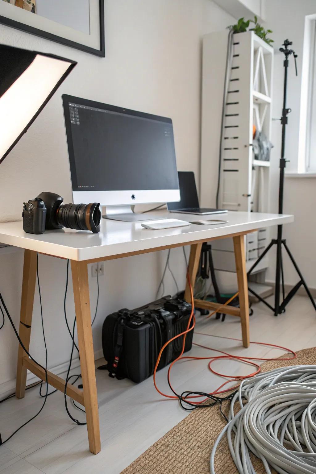 Manage wires to create a sleek and effective workspace.