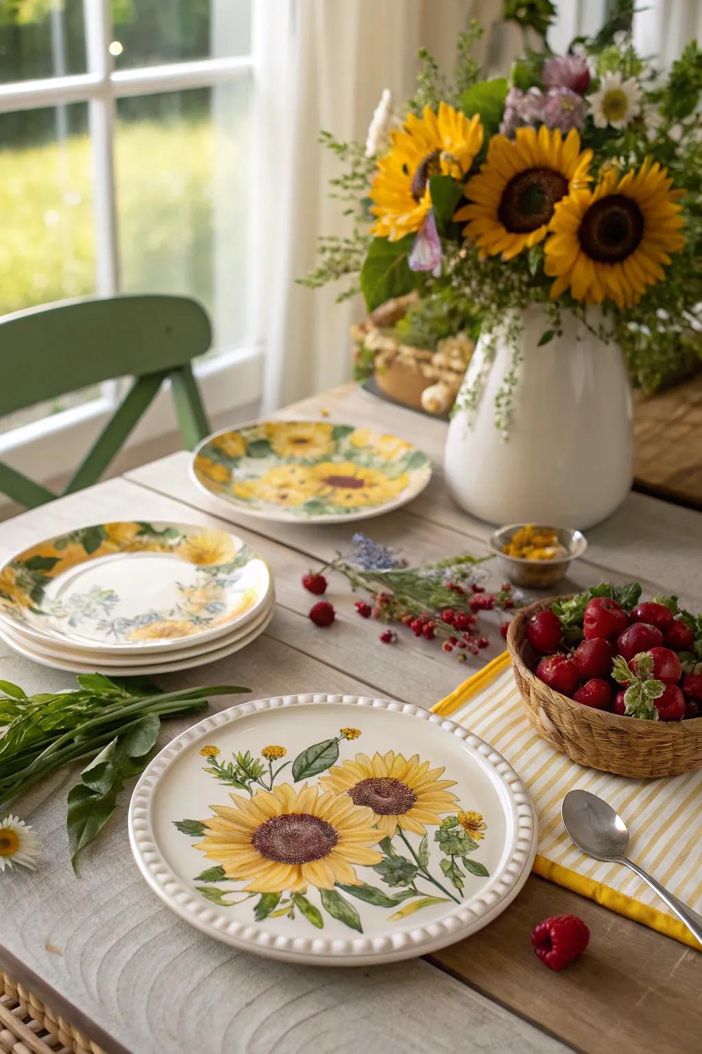 Sunny bloom dessert plates perfect for summer events.