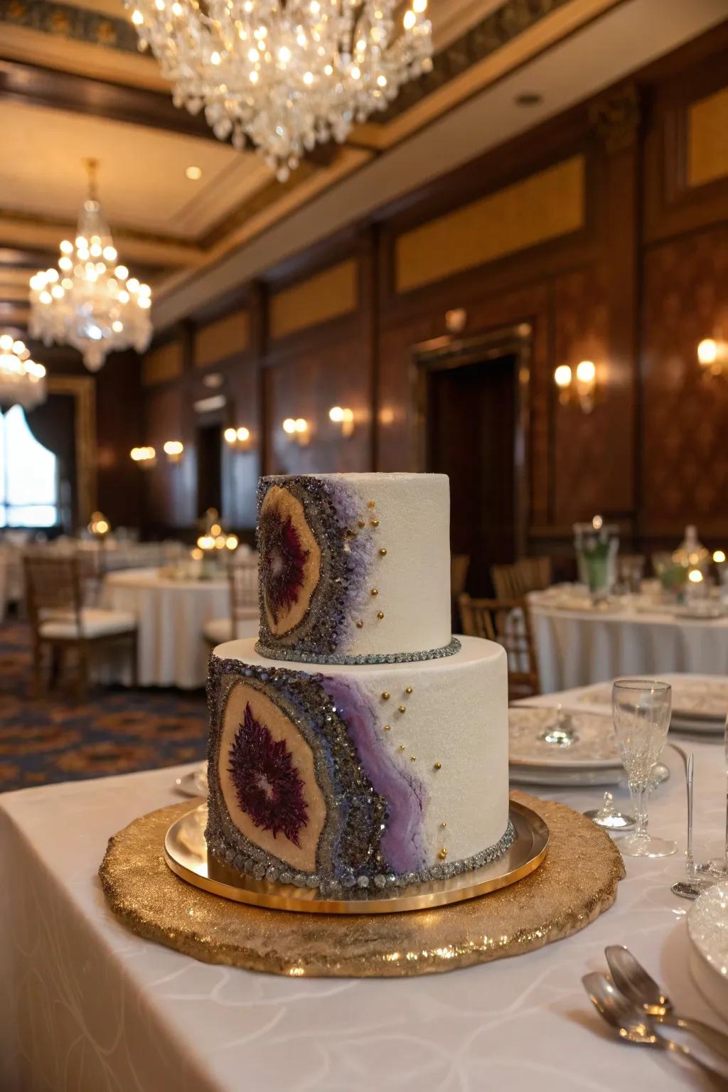 A geode allure cake that dazzles with its unique sparkle.