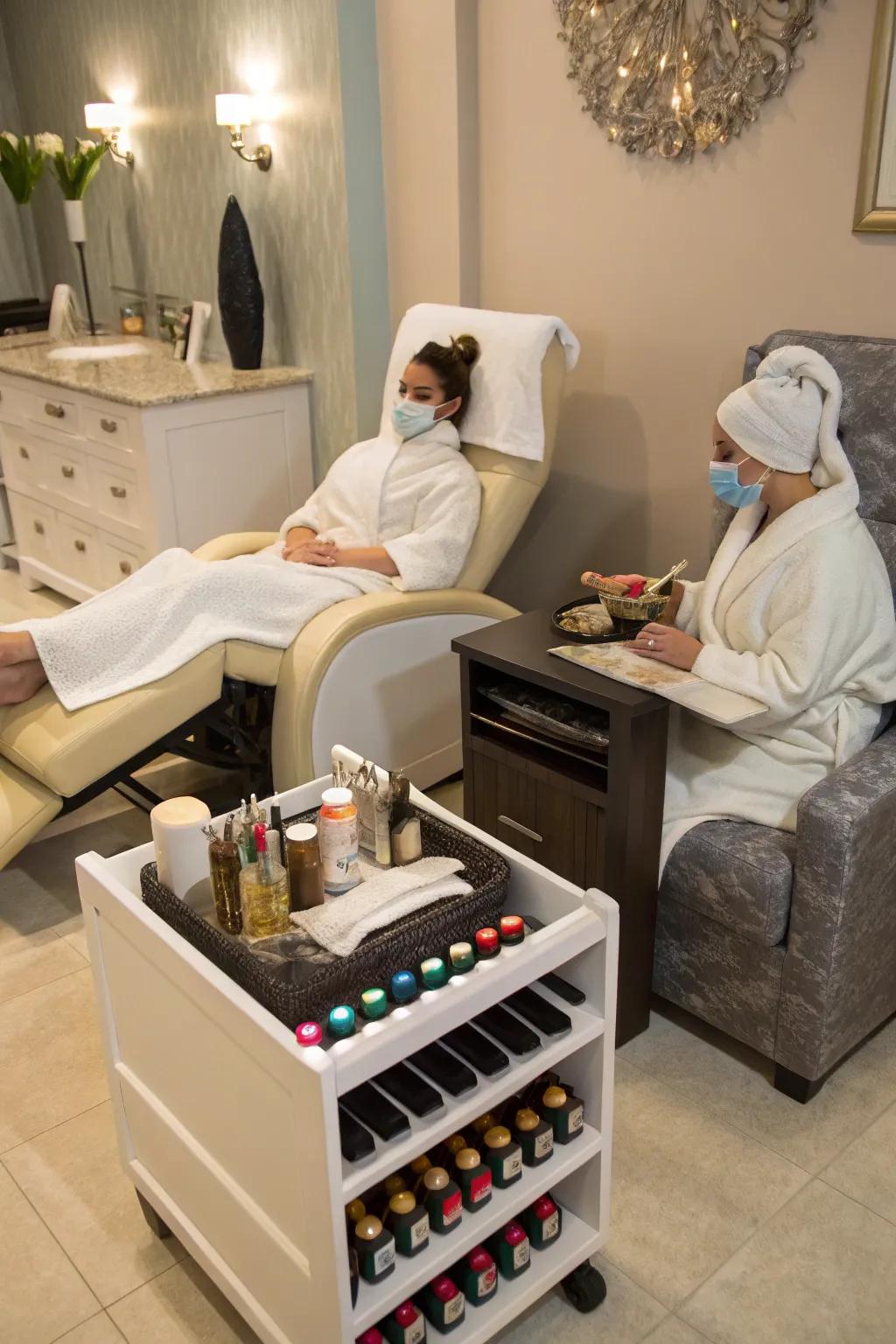 Enjoy a rejuvenating home spa experience for a Sweet 16 celebration.