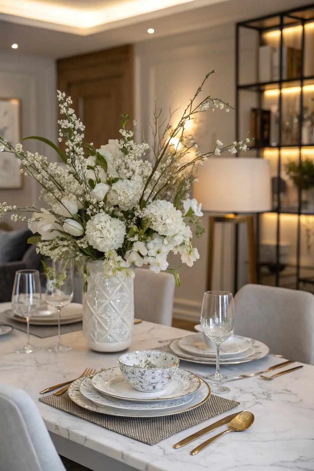 A single-color floral arrangement that introduces a hint of class and style.
