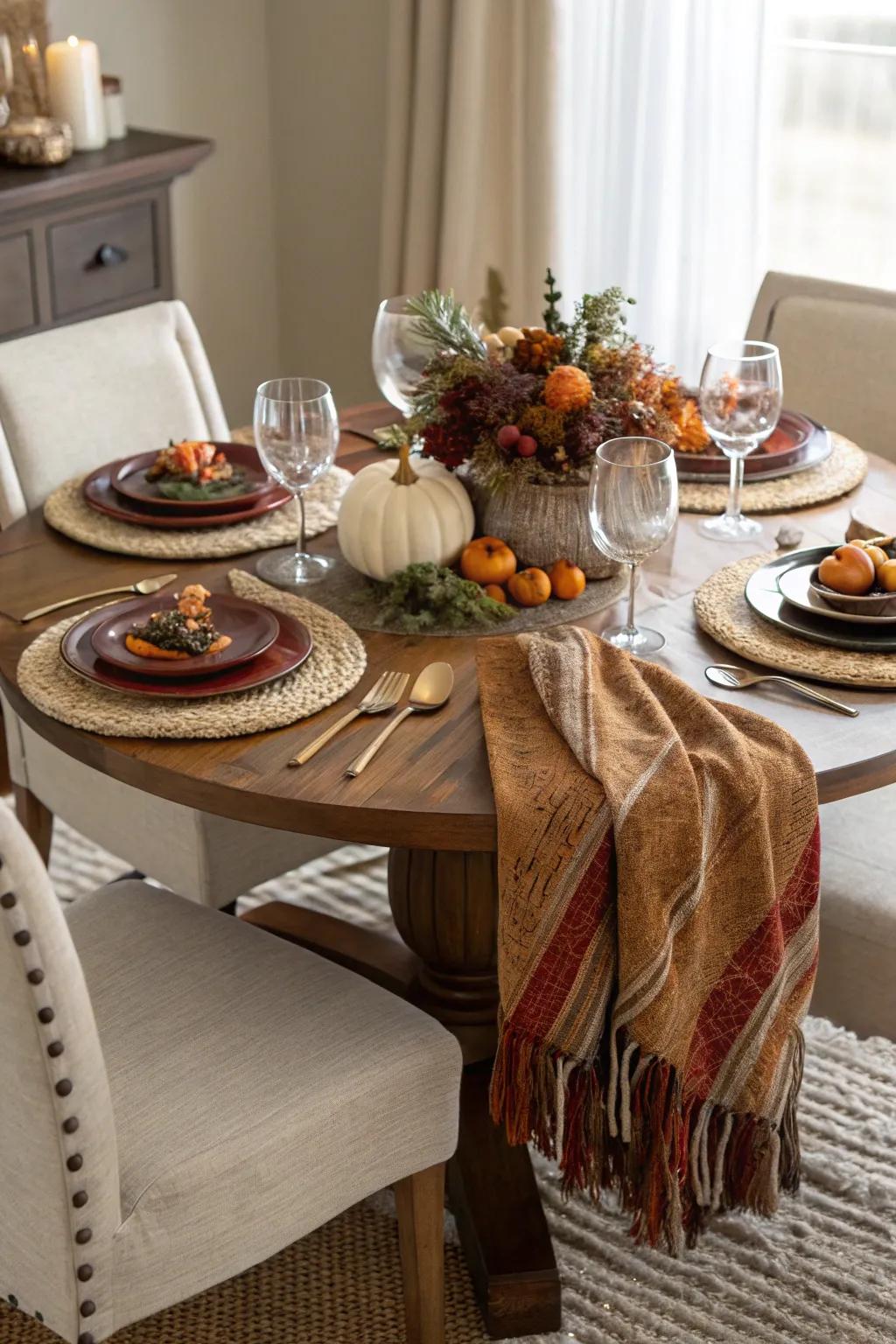 Comforting fabrics make guests feel at home.