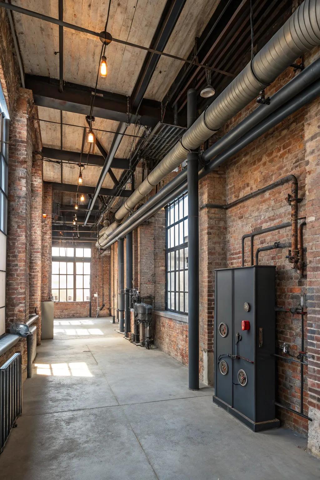 Urban style space featuring exposed materials and a hip vibe.