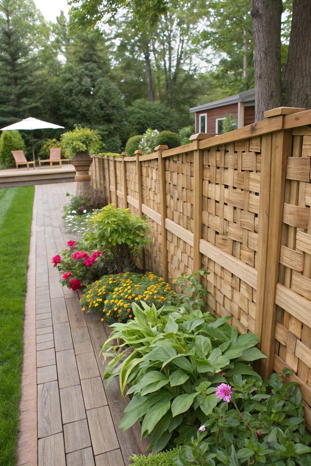 Basket weave guards impart texture and inventiveness.