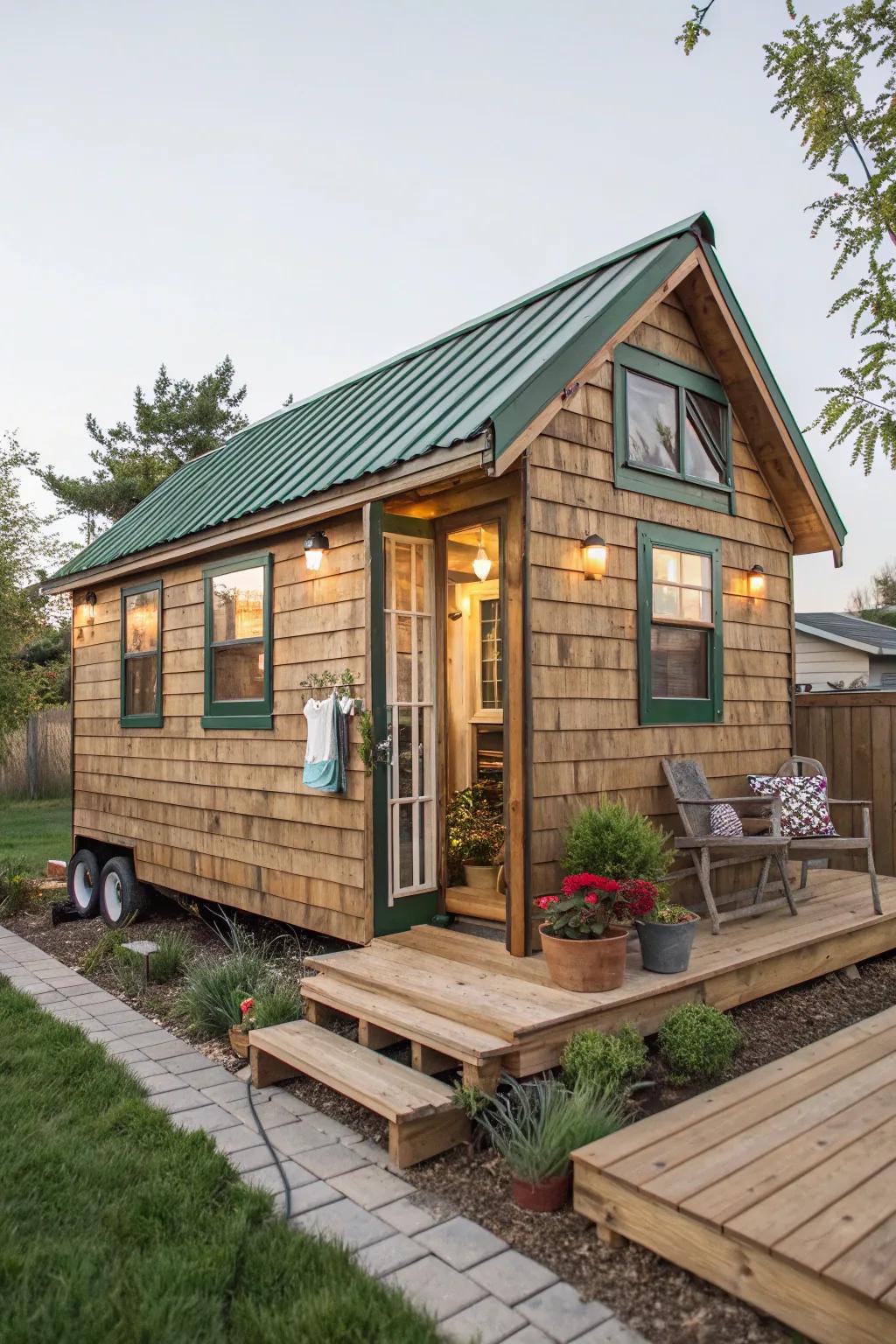 Sustainable materials imbue both warmth and conscientious design to tiny homes.