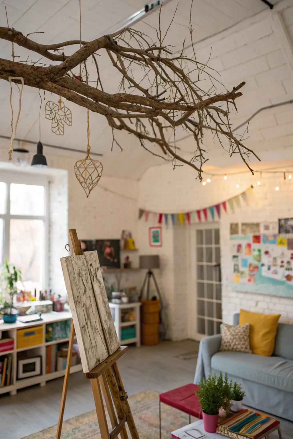 Sensational suspended limb decor within an artistic atelier.