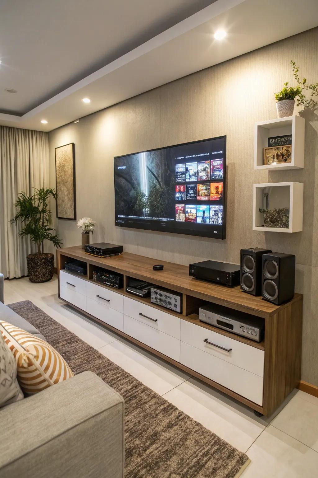 Intelligent TV positioning enhances both room and design.