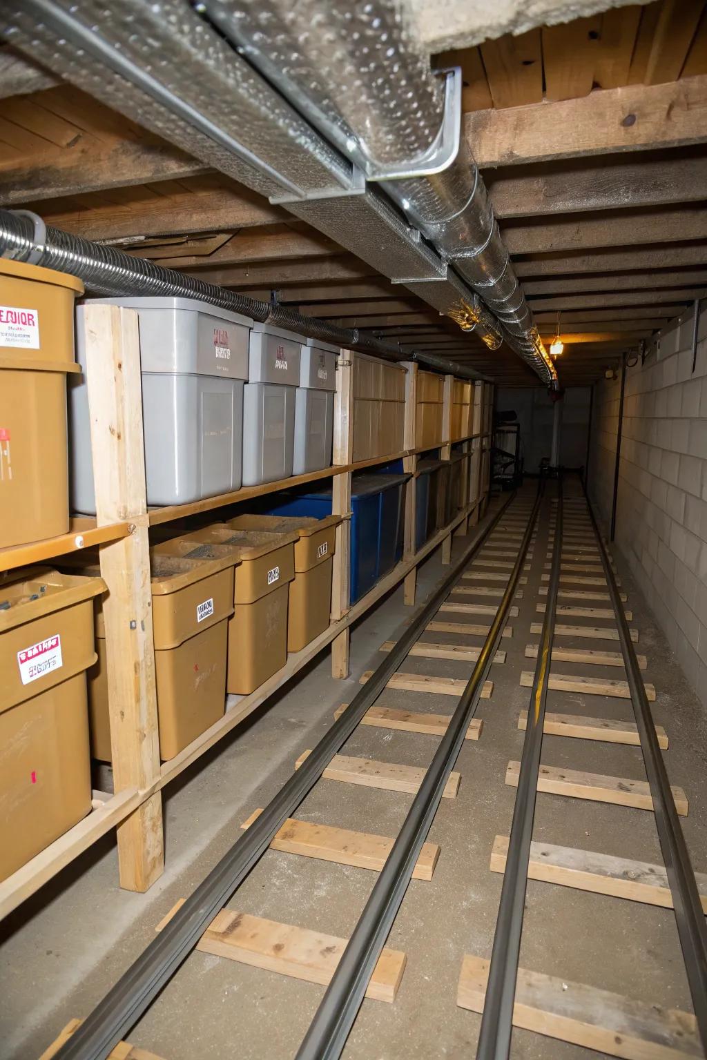 Sliding rails offer convenient access to your stored items.