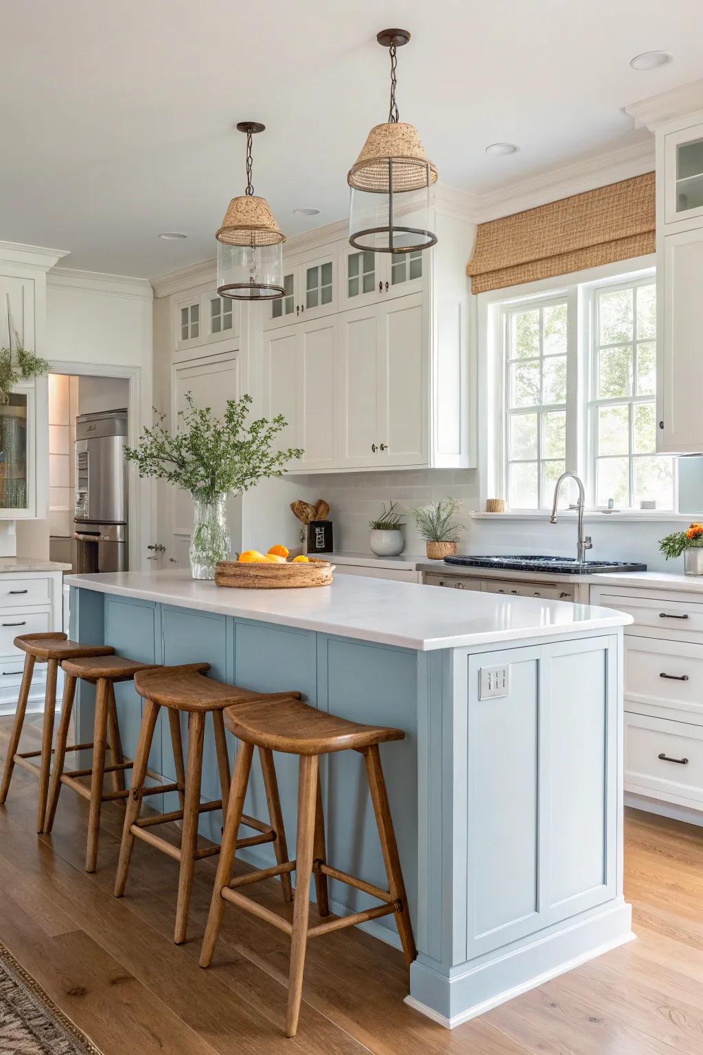 A splash of color infuses vitality and energy to the cooking area.