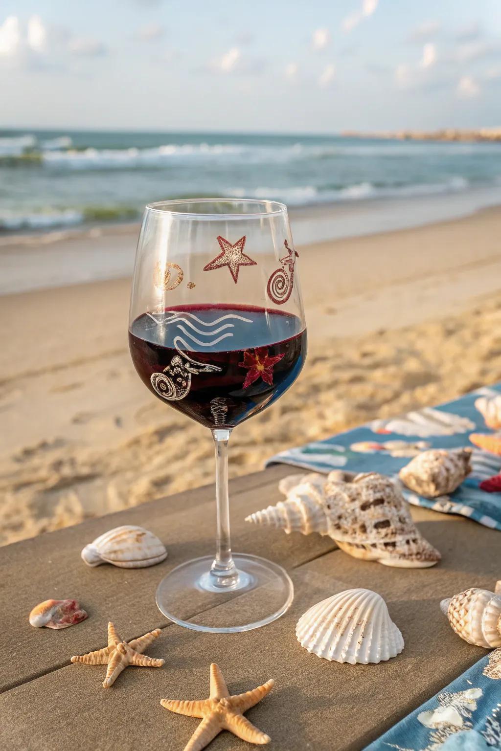 Ocean motifs give a sense of fresh ocean air to your stemware.