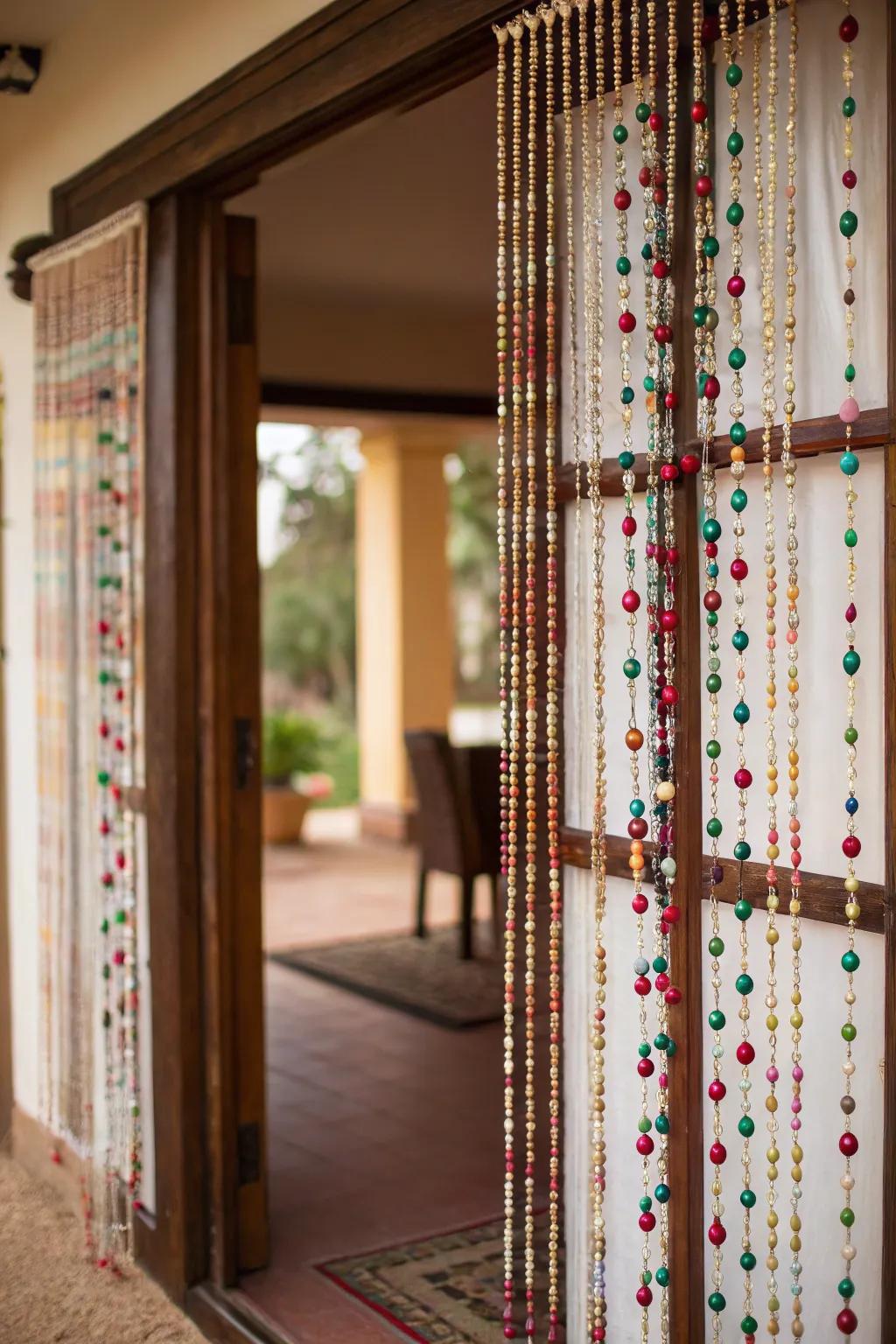 Beaded strands add a nostalgic and stylish touch to any room.