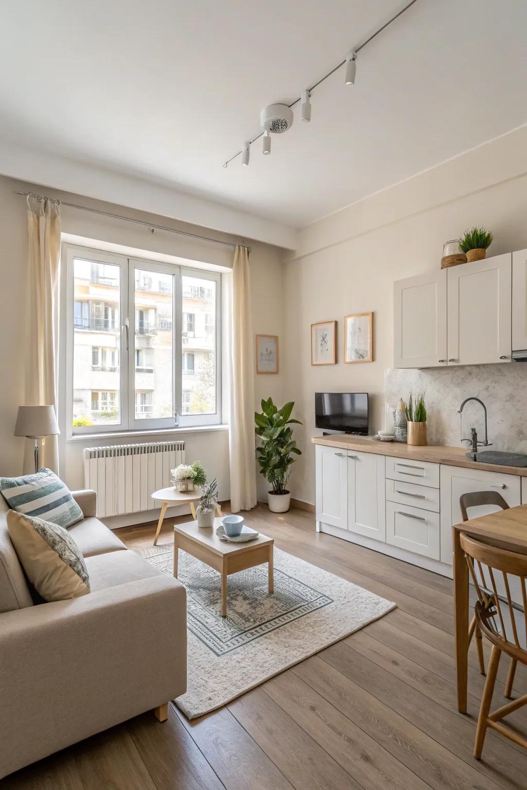 Pale colors have the capacity to brighten your studio and foster a sense of openness.