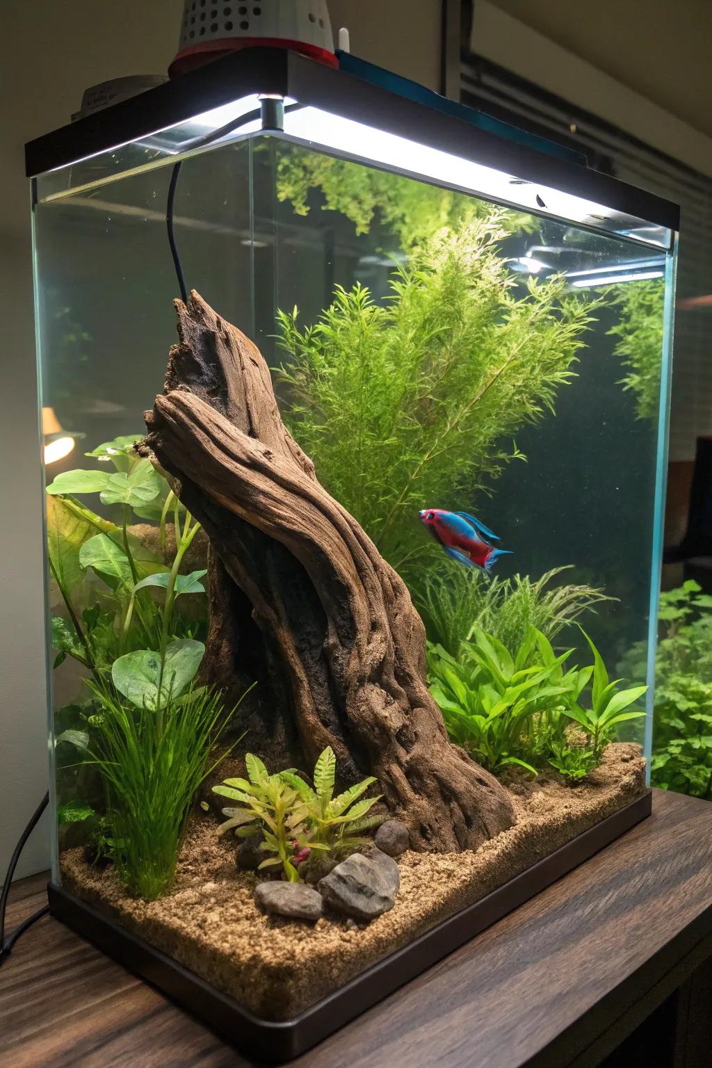 Add natural appeal with sunken wood as a stunning central feature.
