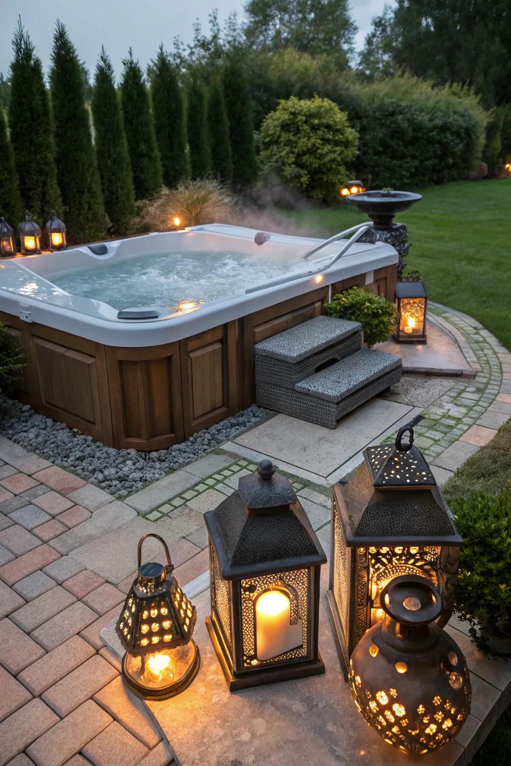 Ornamental accoutrements personalize your personal spa space.