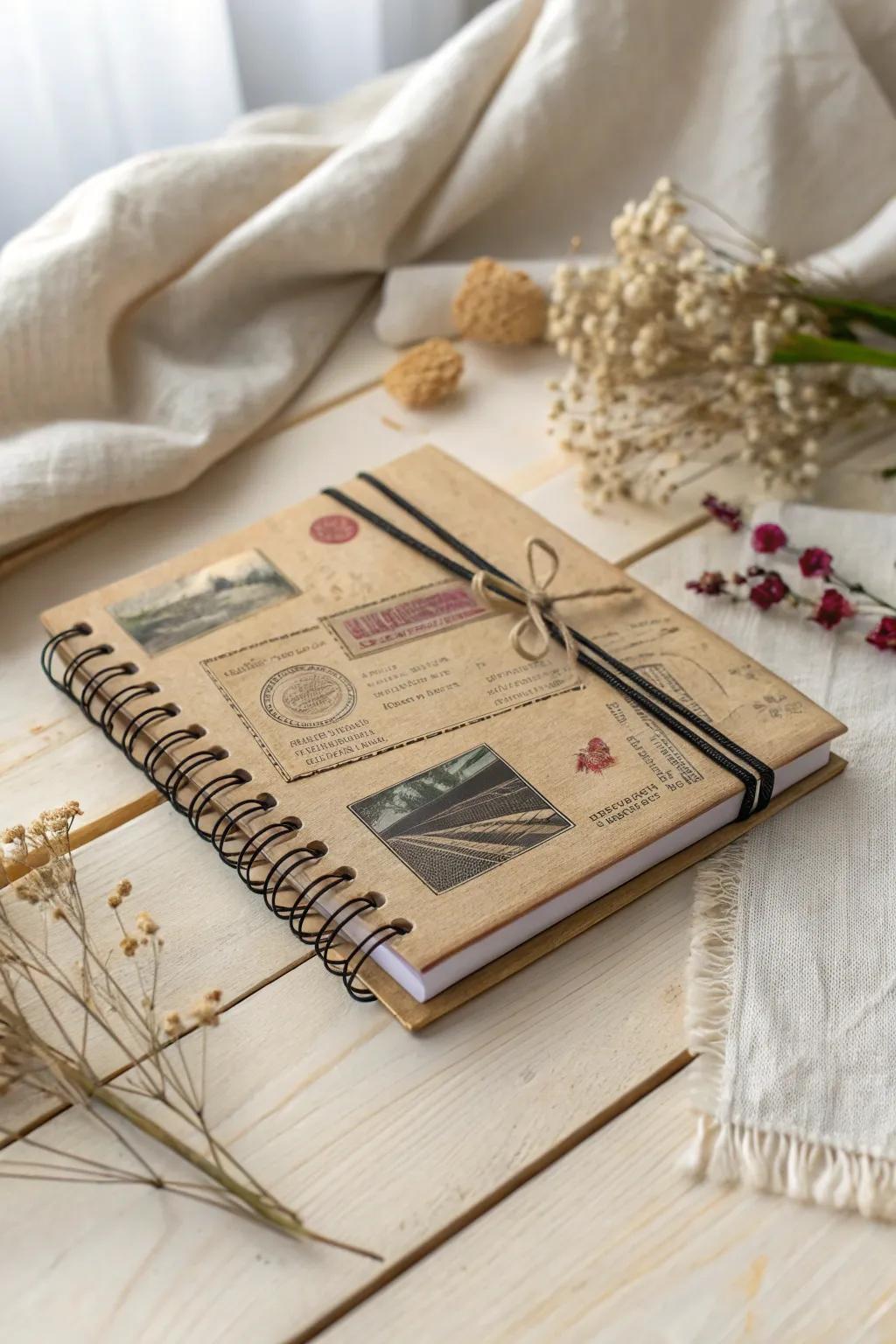 Capture the charm of yesteryear with a notebook cover that communicates its own narrative.