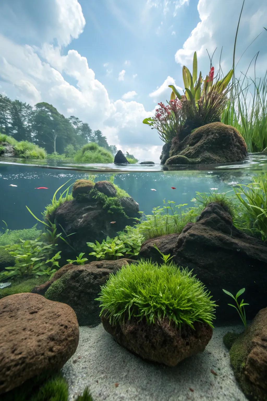 Incorporate a whimsical touch using floating islands.