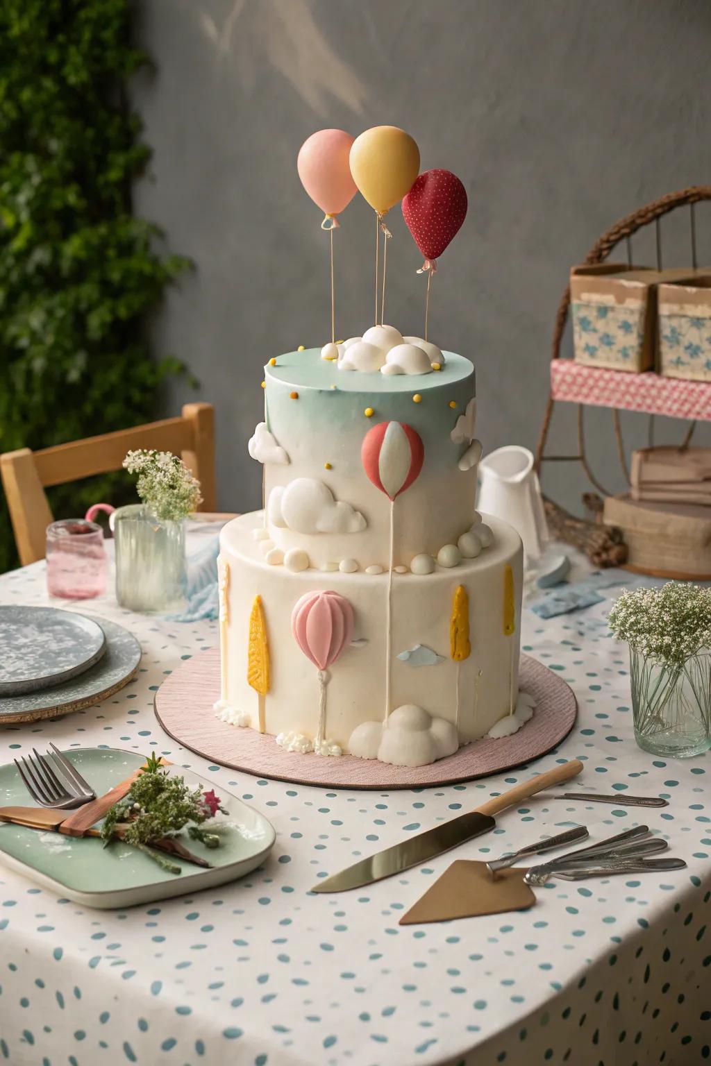 A fantastic scene cake creates a dreamlike and thought-provoking experience.