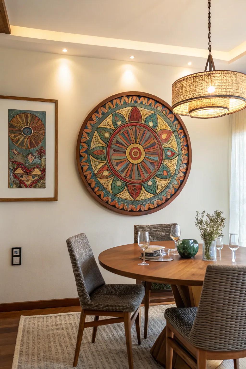 Rounded design drawing the eye with its endless loop.