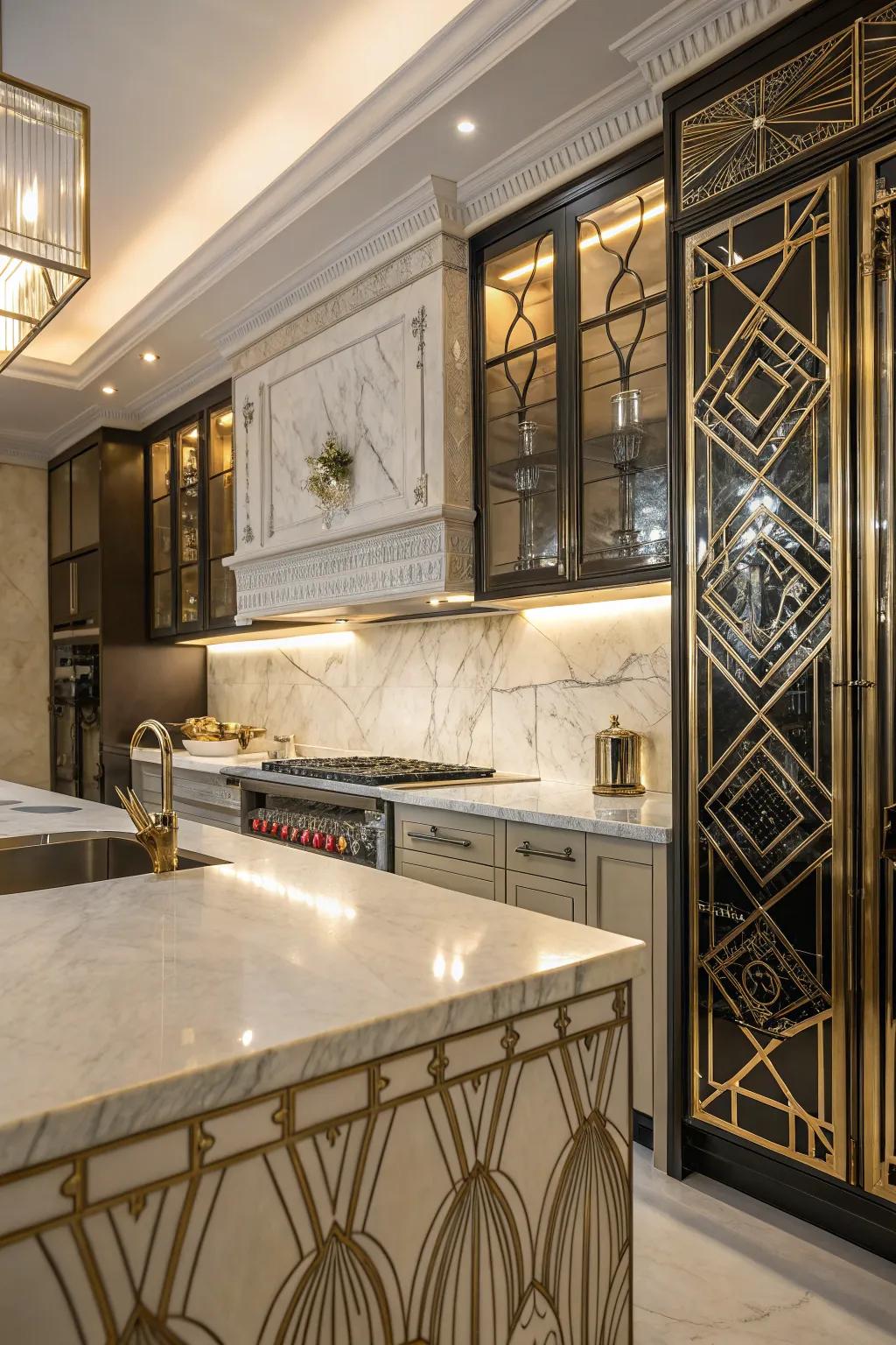 Marble exteriors introducing timeless beauty to the space.