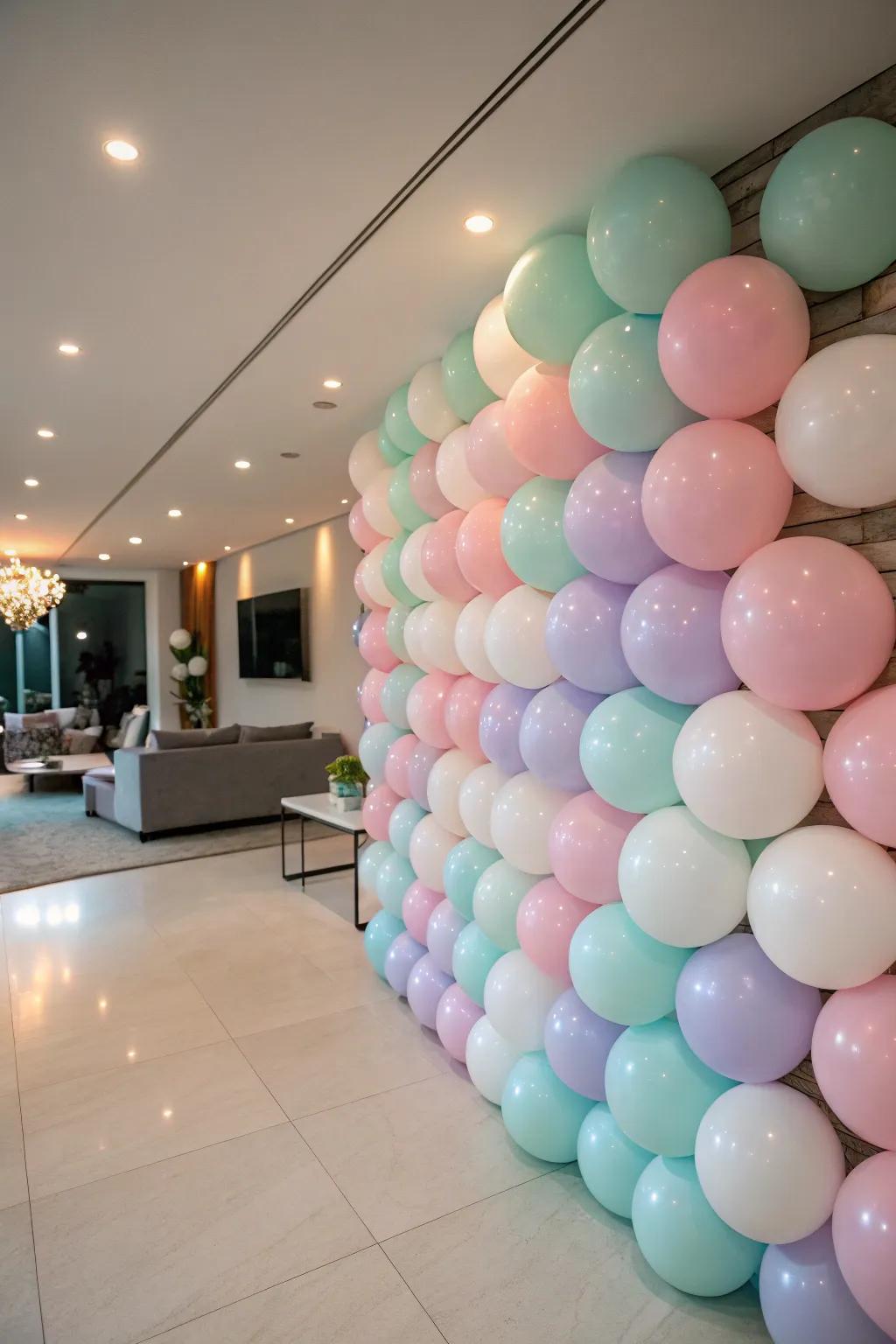 A balloon partition makes a striking visual impact.