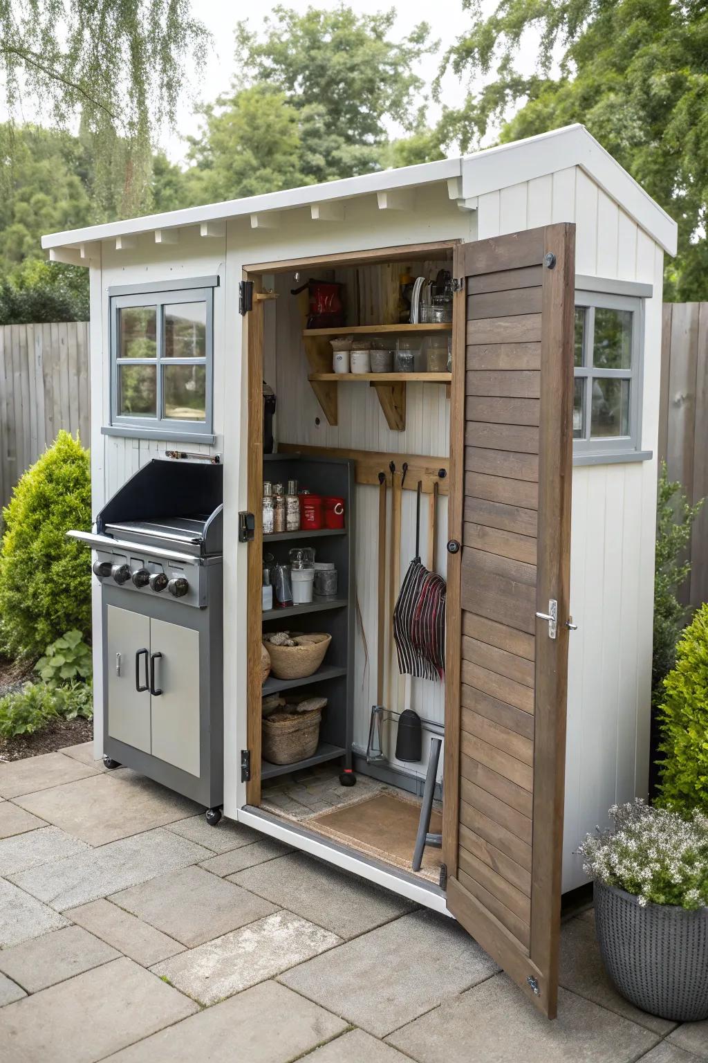 Comfy and also reliable: a small BBQ outbuilding.