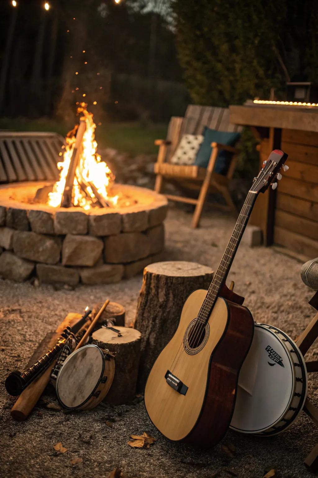 Encourage creativity with an inviting music corner.