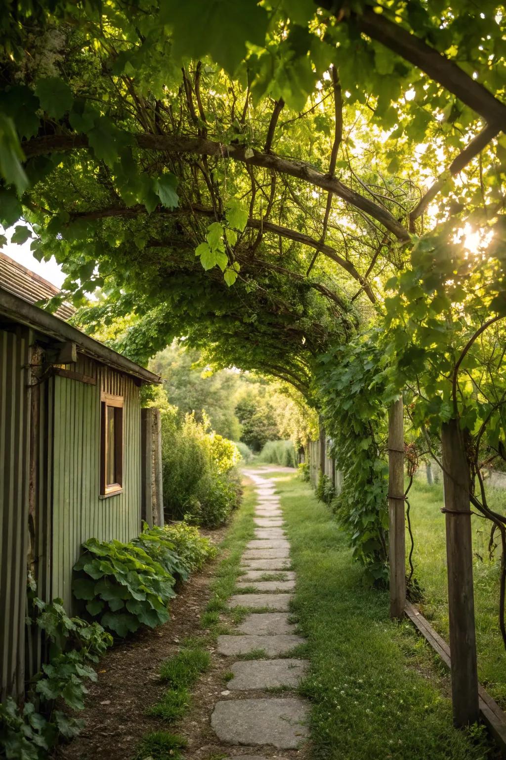 Enter an extraordinary grapevine passageway.
