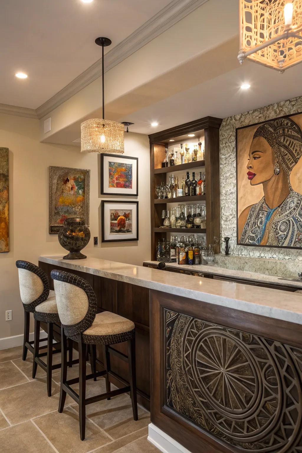 Creative elements add personality to your bar.