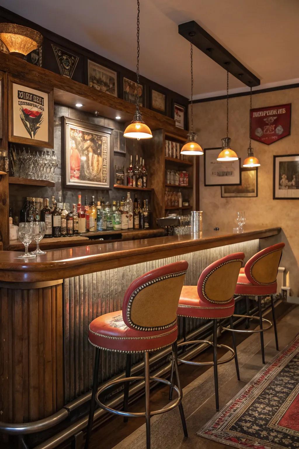 A themed bar builds a unique and absorbing experience right within your house.