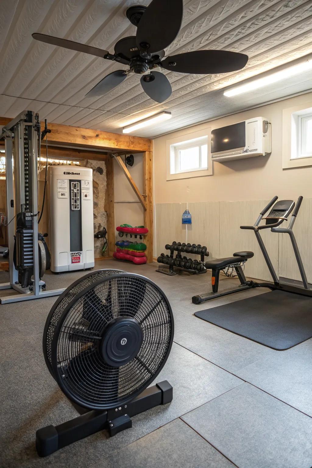 Climate control ensures a pleasant workout experience.