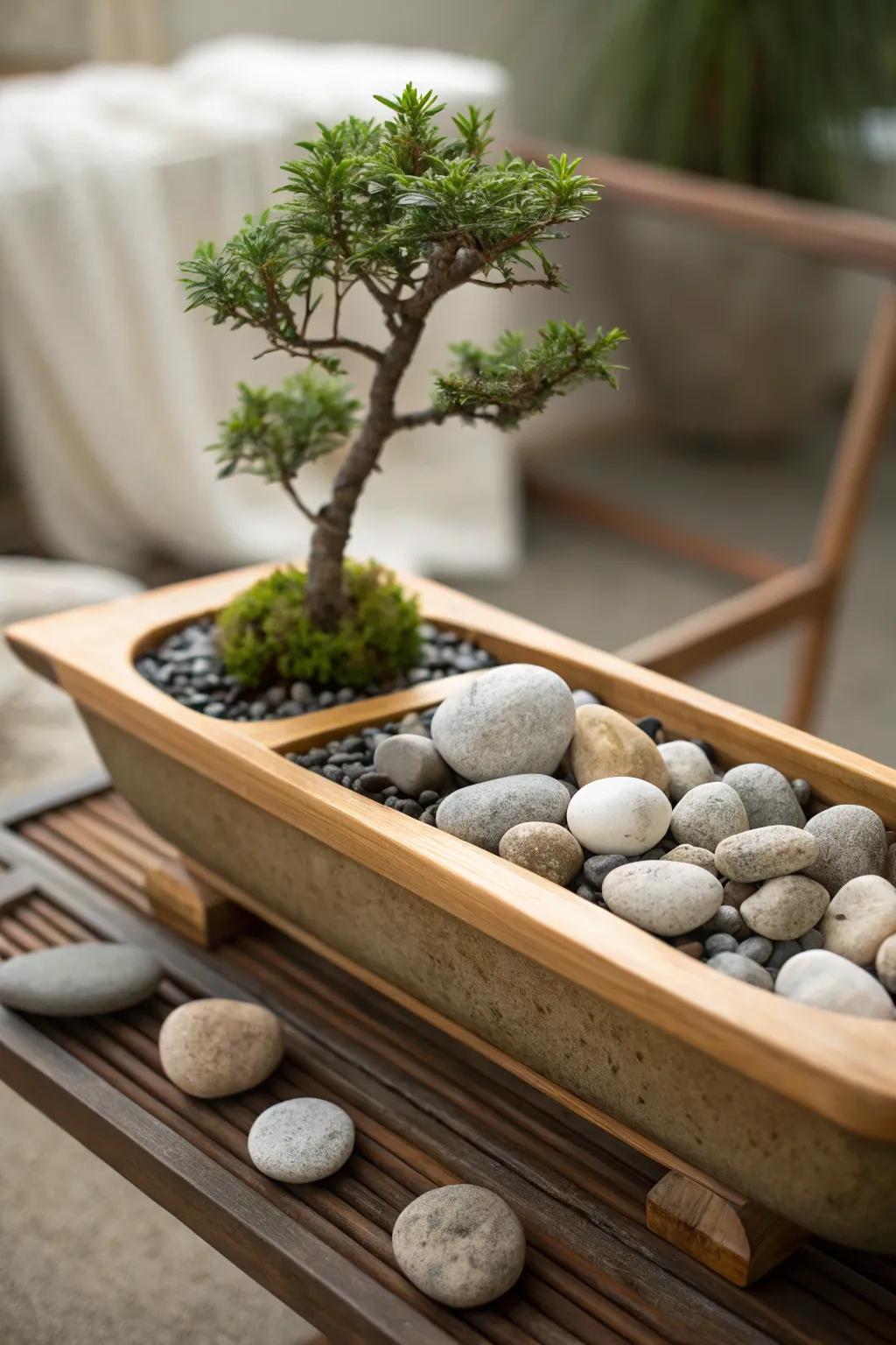 Cultivate tranquility with a Zen-inspired bath bridge arrangement.
