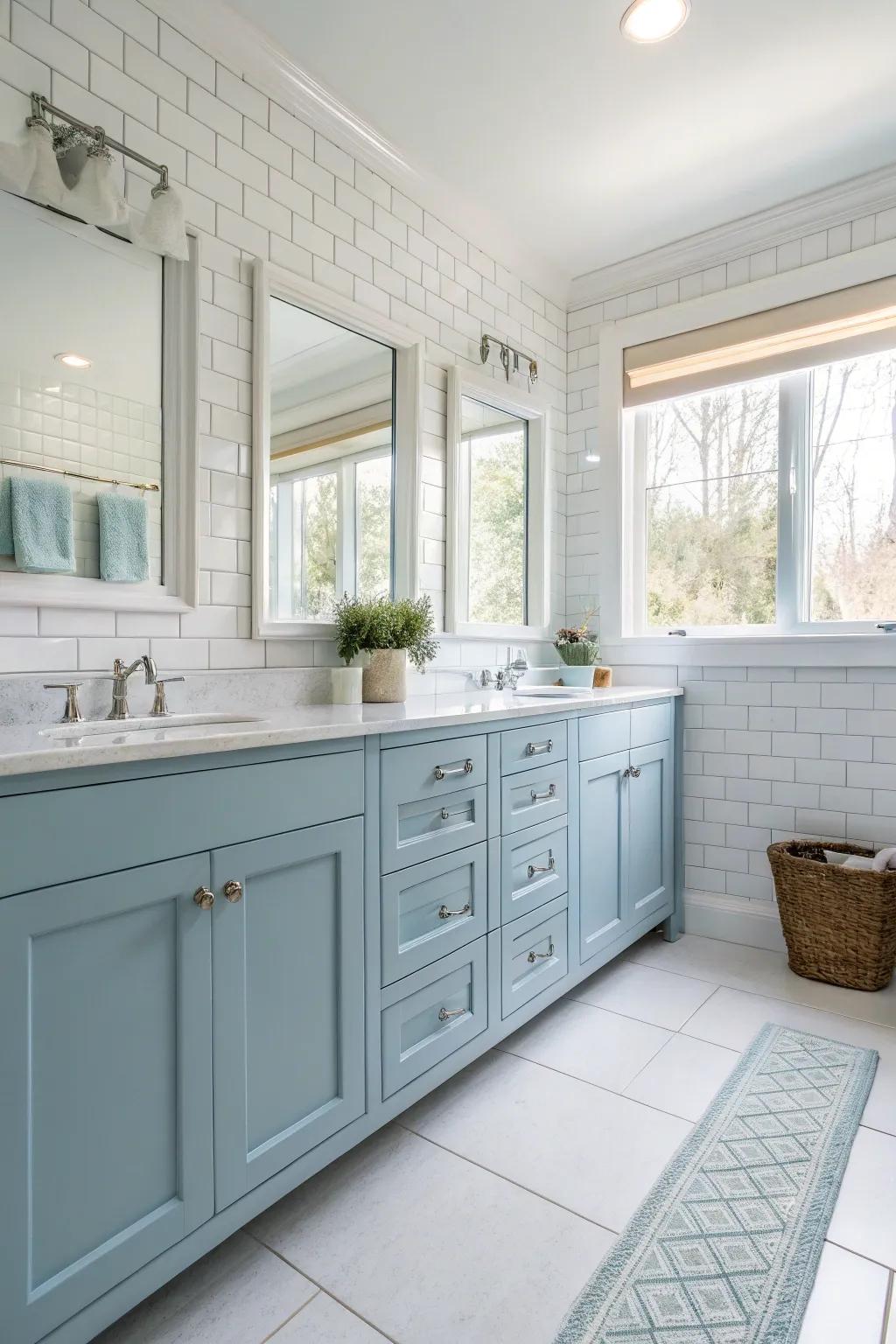 Sky blue creates a tranquil and serene environment.