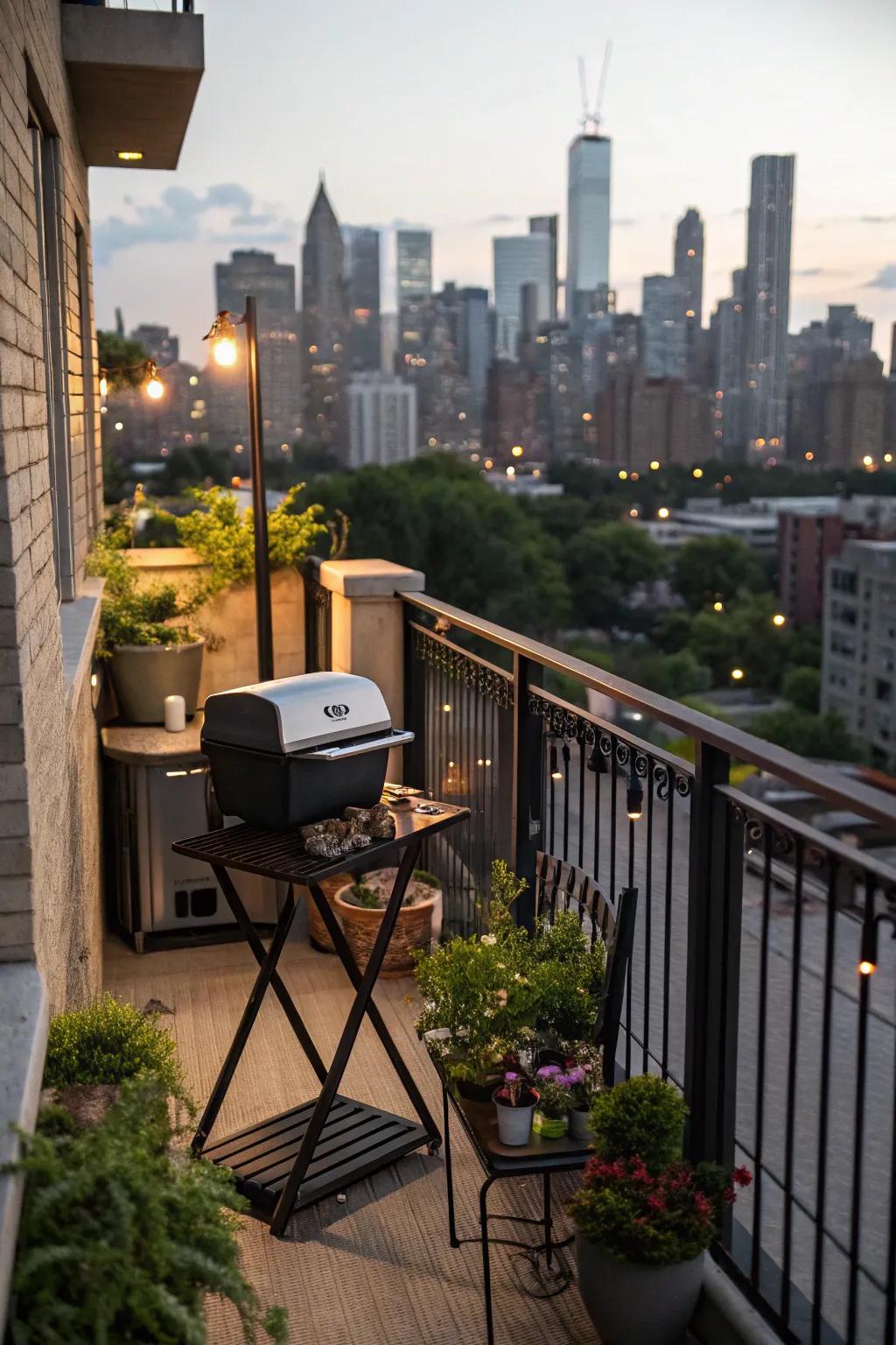Efficient compact barbecue for urban living.