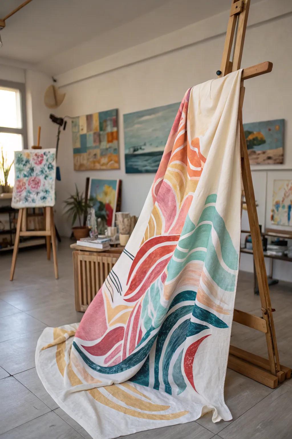 An artistic expression blanket turns artwork into cozy decor.