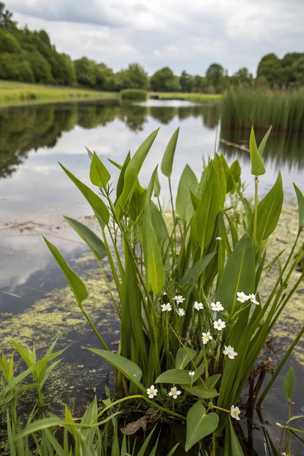 Spadeleaf plants enrich your pond with geometric appeal and splendor.