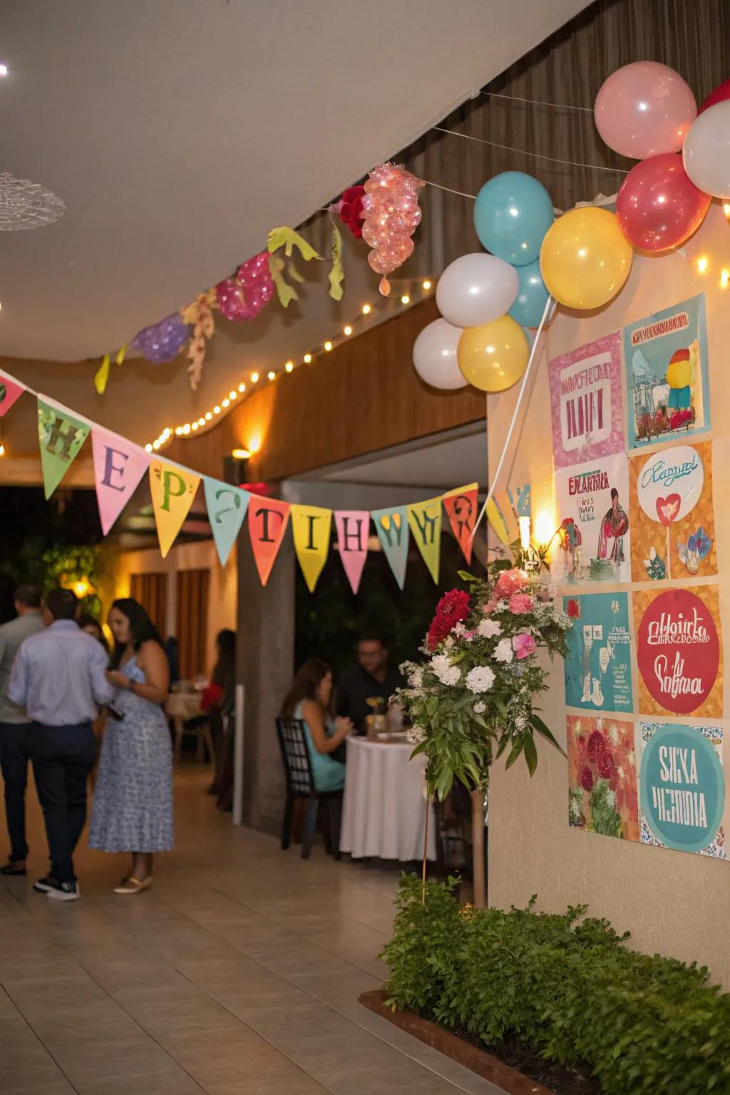 Custom banners providing a personal impression to the birthday celebration.