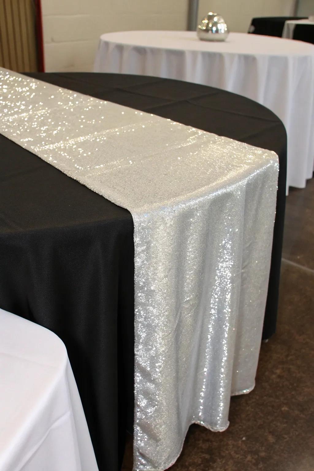 A shimmering table path introduces elegance and dimension.