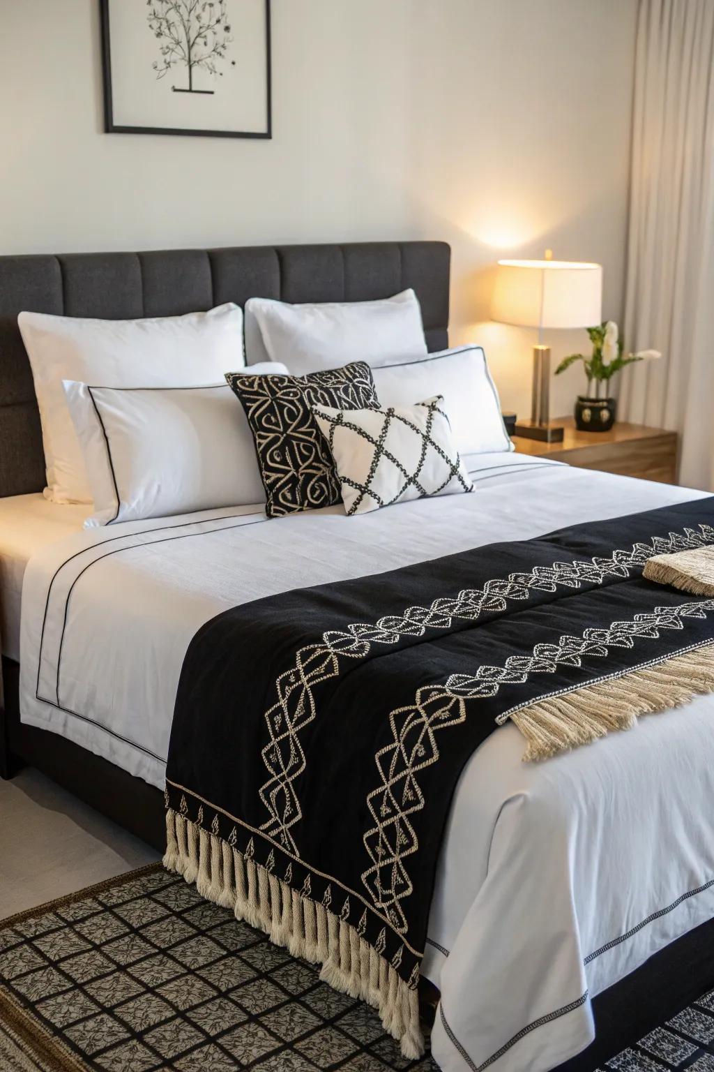 Adopting the timeless appeal of ebony and ivory.