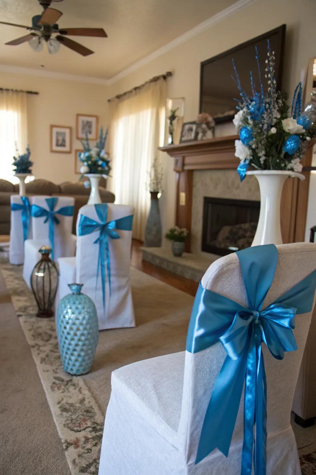 Refined accents crafted from azure band and arc for Christmas