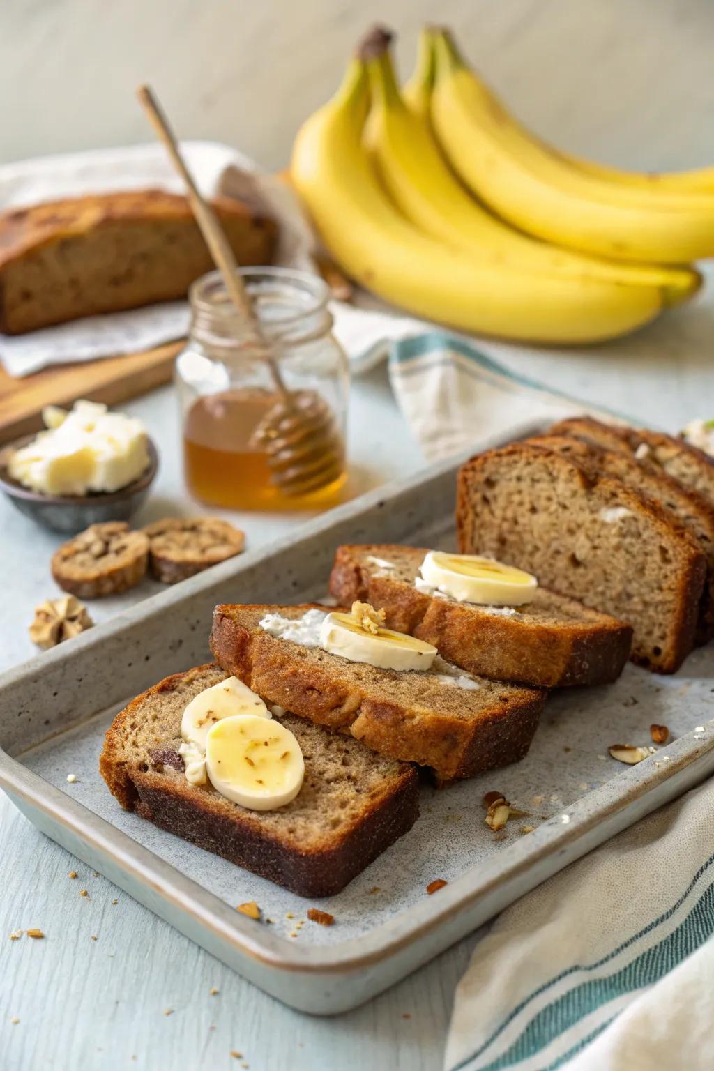 Banana loaf gives a comforting and memorable element to breakfast.